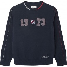 PEPE JEANS LUCAS  PB701147-594  ΜΠΛΟΥΖΑ ΠΛΕΚΤΗ ΜΑΚΡΥΜΑΝΙΚΗ   ΜΠΛΕ